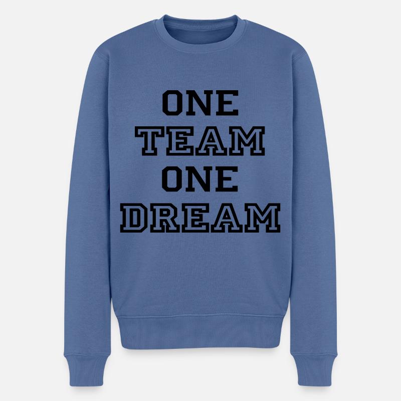 team - Männer Premium Bio Pullover - Taubenblau