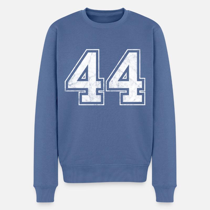 Anzahl 44 - Männer Premium Bio Pullover - Taubenblau