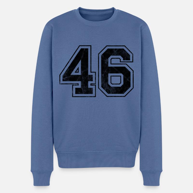 Anzahl 46 - Männer Premium Bio Pullover - Taubenblau