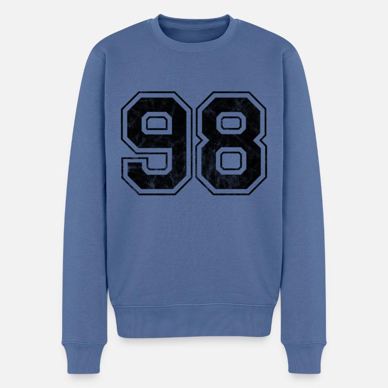Anzahl 98 - Männer Premium Bio Pullover - Taubenblau