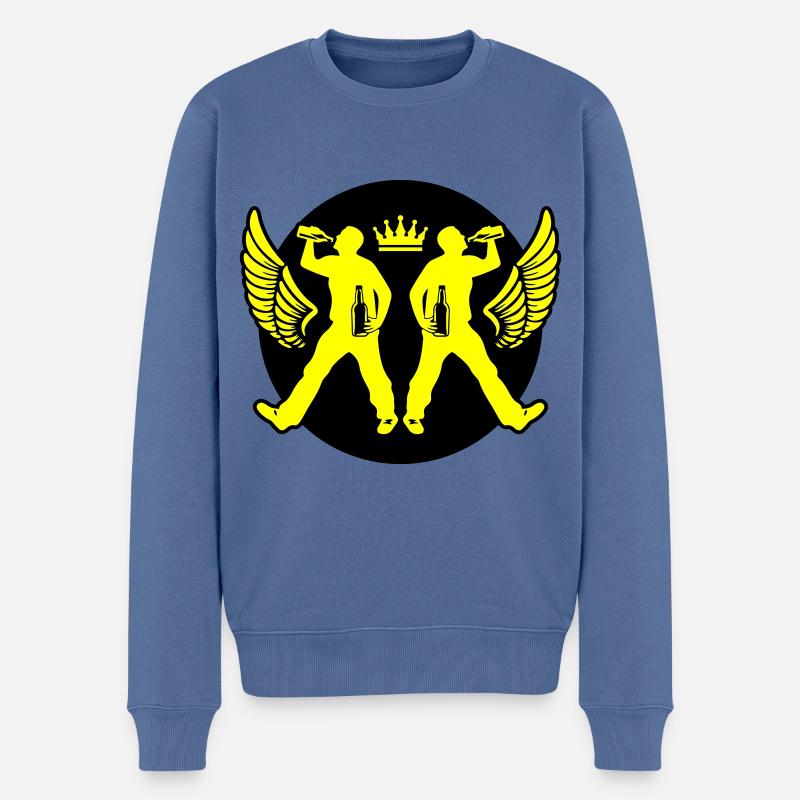 Boire de la bière Silhouette - Pull Premium bio Homme - bleu pigeon