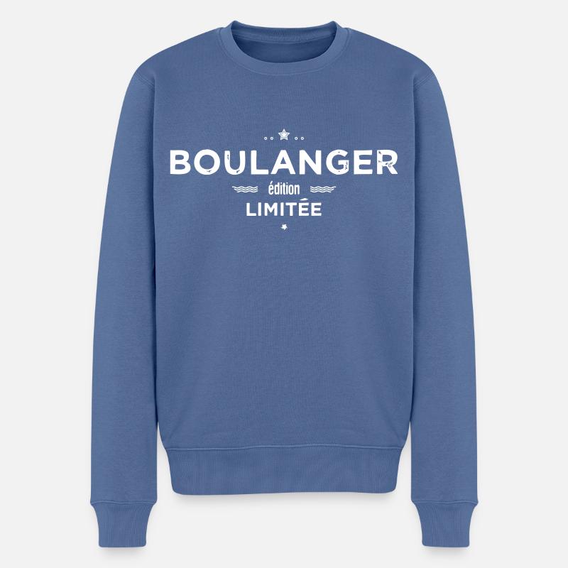 Baker Limited Edition - Männer Premium Bio Pullover - Taubenblau