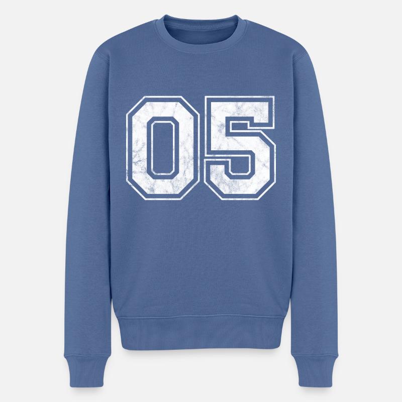 Numéro 05 - Pull Premium bio Homme - bleu pigeon