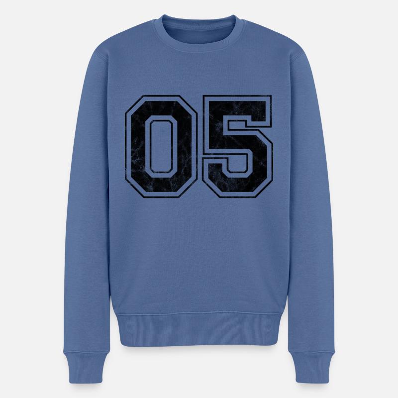 Numéro 05 - Pull Premium bio Homme - bleu pigeon