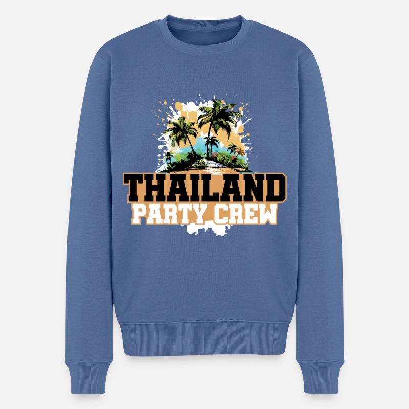 Thailand Party Crew Urlaub - Männer Premium Bio Pullover - Taubenblau