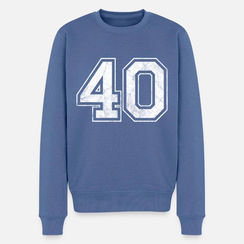 Numéro 40 - Pull Premium bio Homme - bleu pigeon