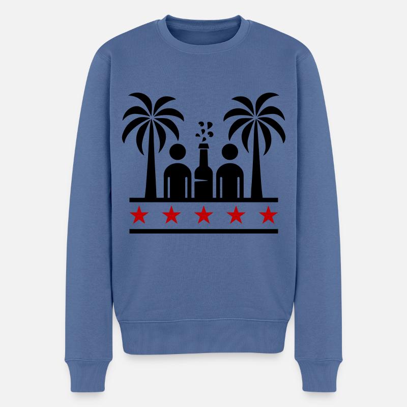 Drinking Beach Party - Männer Premium Bio Pullover - Taubenblau