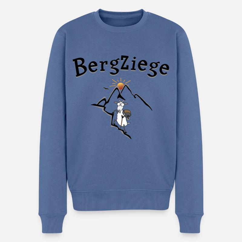 Bergziege Klettern Wandern - Männer Premium Bio Pullover - Taubenblau