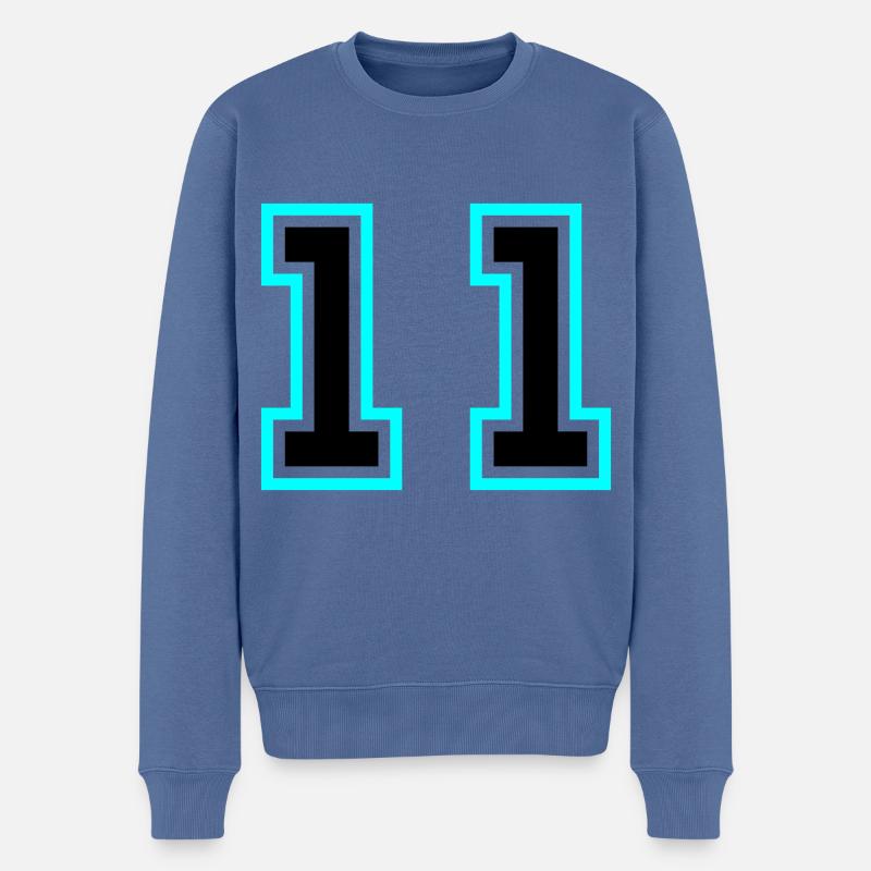 Symbole à 11 chiffres - Pull Premium bio Homme - bleu pigeon