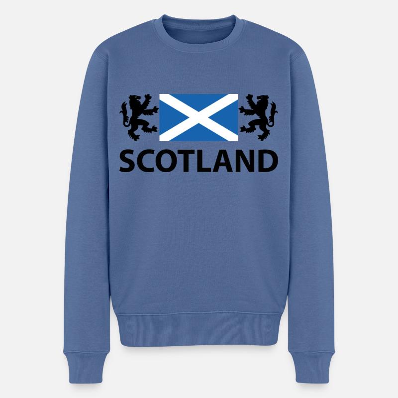 Scotland - Männer Premium Bio Pullover - Taubenblau