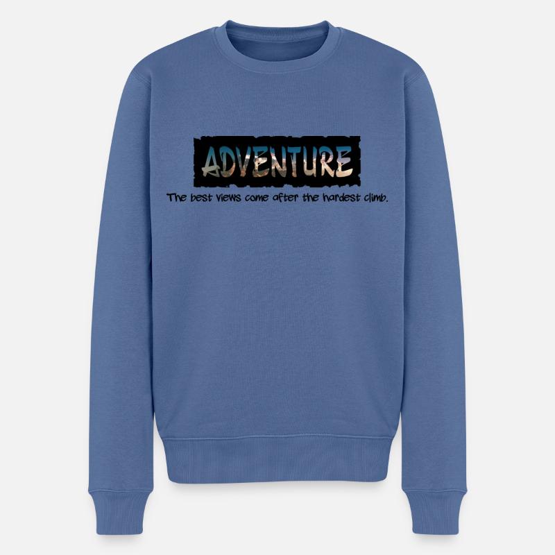 Abenteuer | Inspiration | Fotodesign - Männer Premium Bio Pullover - Taubenblau