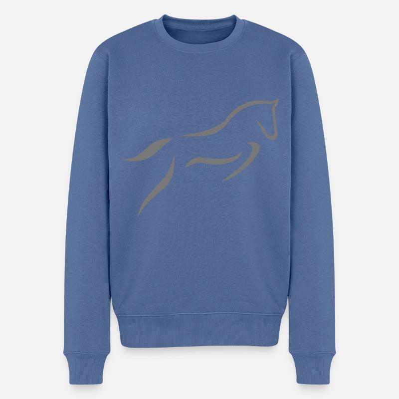 Springpferd - Männer Premium Bio Pullover - Taubenblau