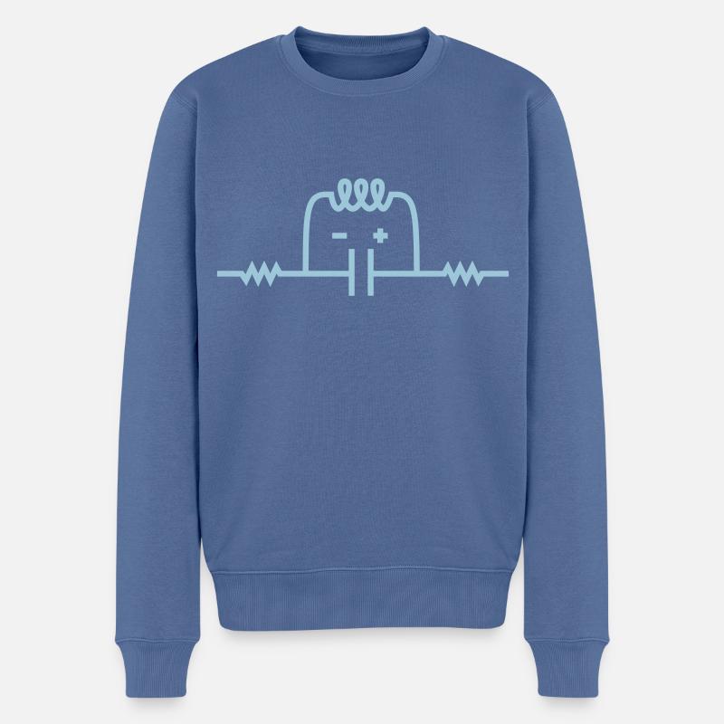 Kilroy - electronic - Männer Premium Bio Pullover - Taubenblau