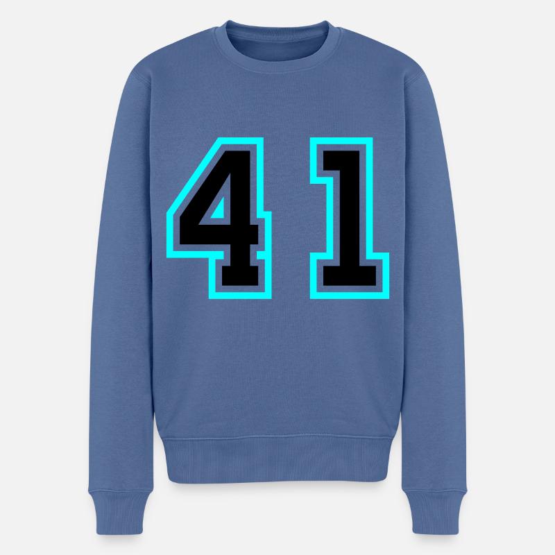 41 Zahl symbol - Männer Premium Bio Pullover - Taubenblau