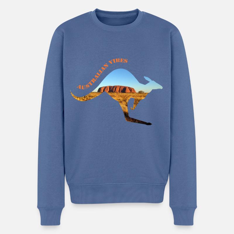 australie 3 - Pull Premium bio Homme - bleu pigeon