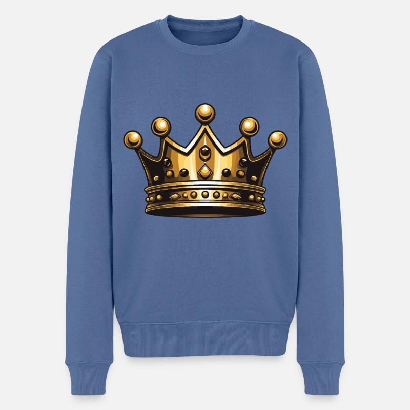 Krone Symbol - Männer Premium Bio Pullover - Taubenblau