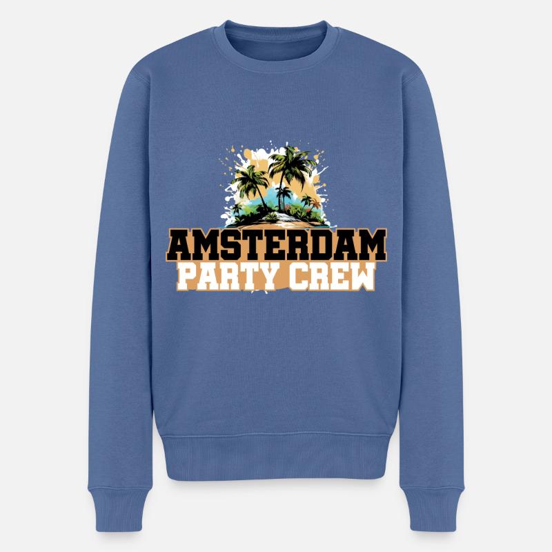 Amsterdam Party Crew Urlaub - Männer Premium Bio Pullover - Taubenblau