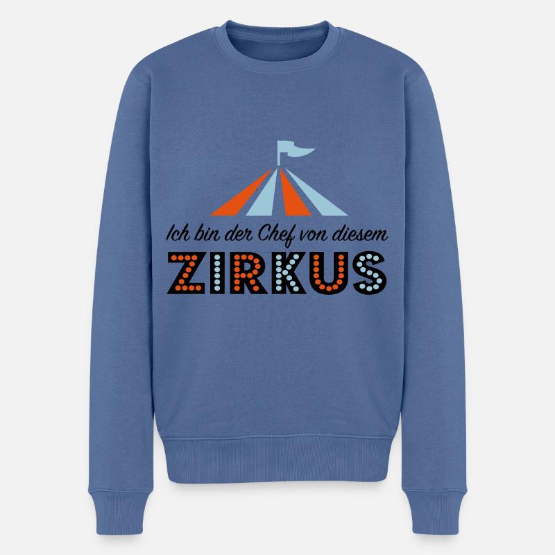 Zirkus - Männer Premium Bio Pullover - Taubenblau