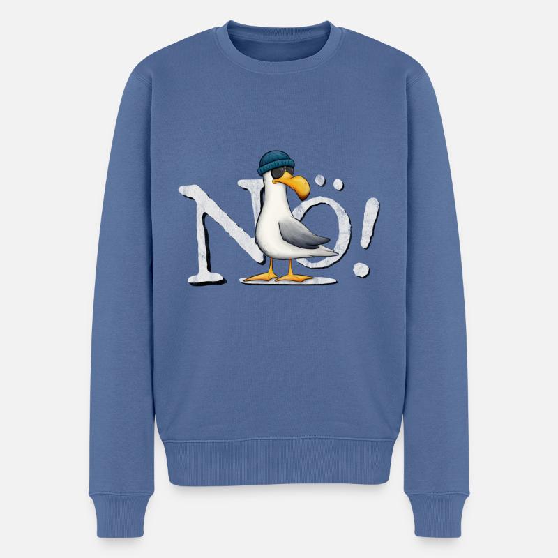 Nö Kein Bock Nordsee Ostsee schlechte Laune Möwe - Männer Premium Bio Pullover - Taubenblau