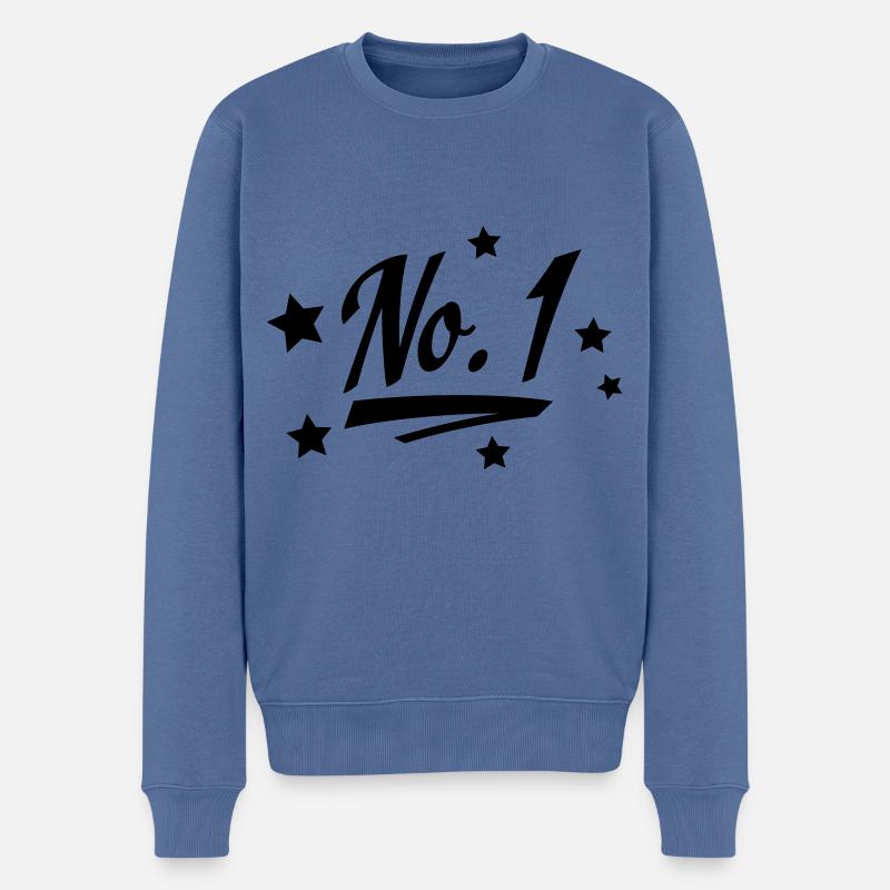 Nummer 1 - Männer Premium Bio Pullover - Taubenblau