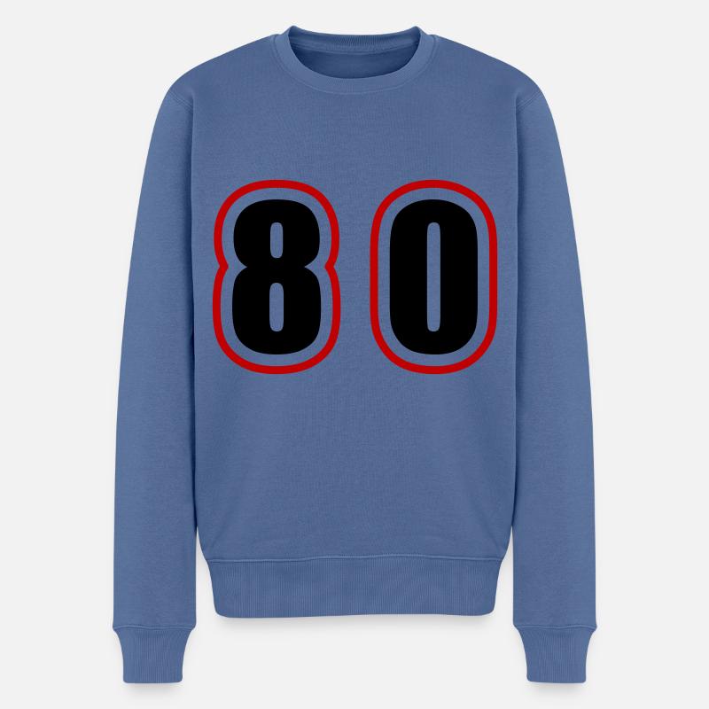 80 Nombre Collège - Pull Premium bio Homme - bleu pigeon