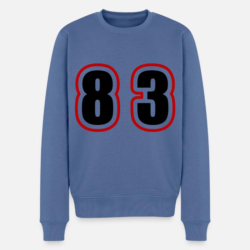 83 Zahl College - Männer Premium Bio Pullover - Taubenblau