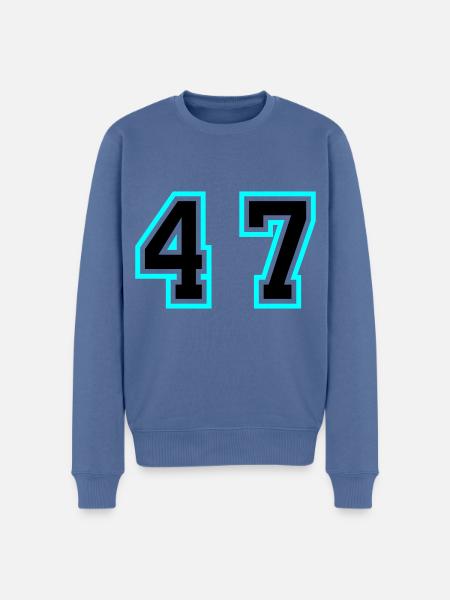 47 Symbole numérique - Pull Premium bio Homme - bleu pigeon