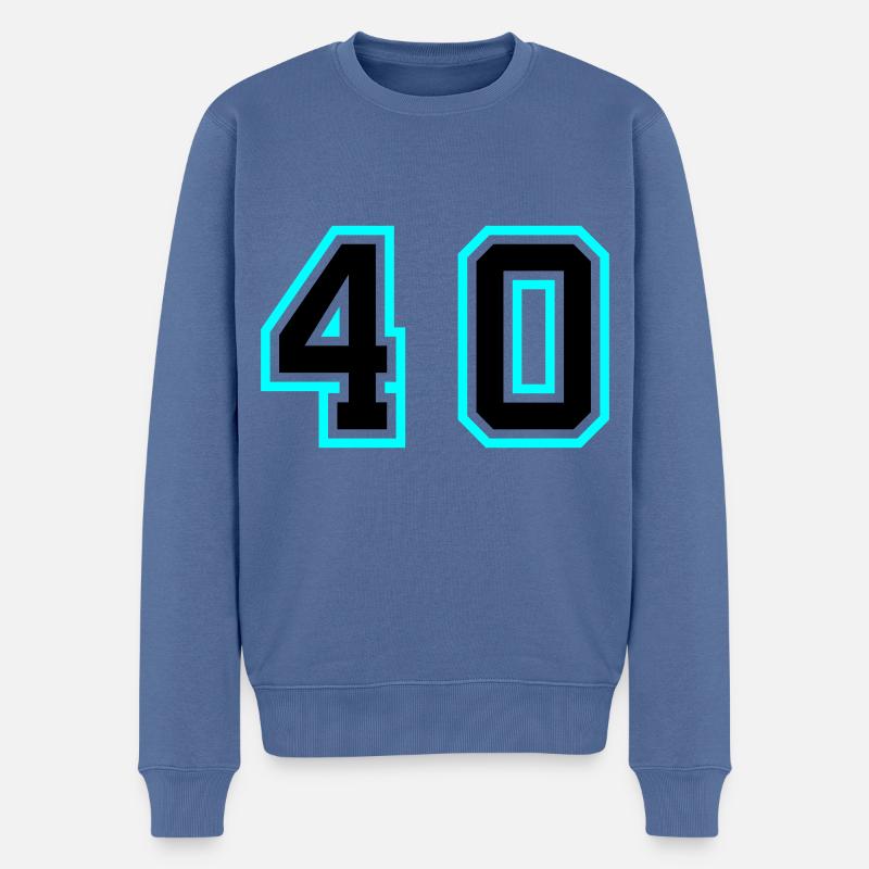 40 Symbole numérique - Pull Premium bio Homme - bleu pigeon