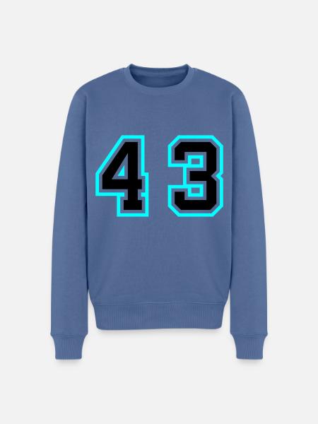 43 Symbole numérique - Pull Premium bio Homme - bleu pigeon