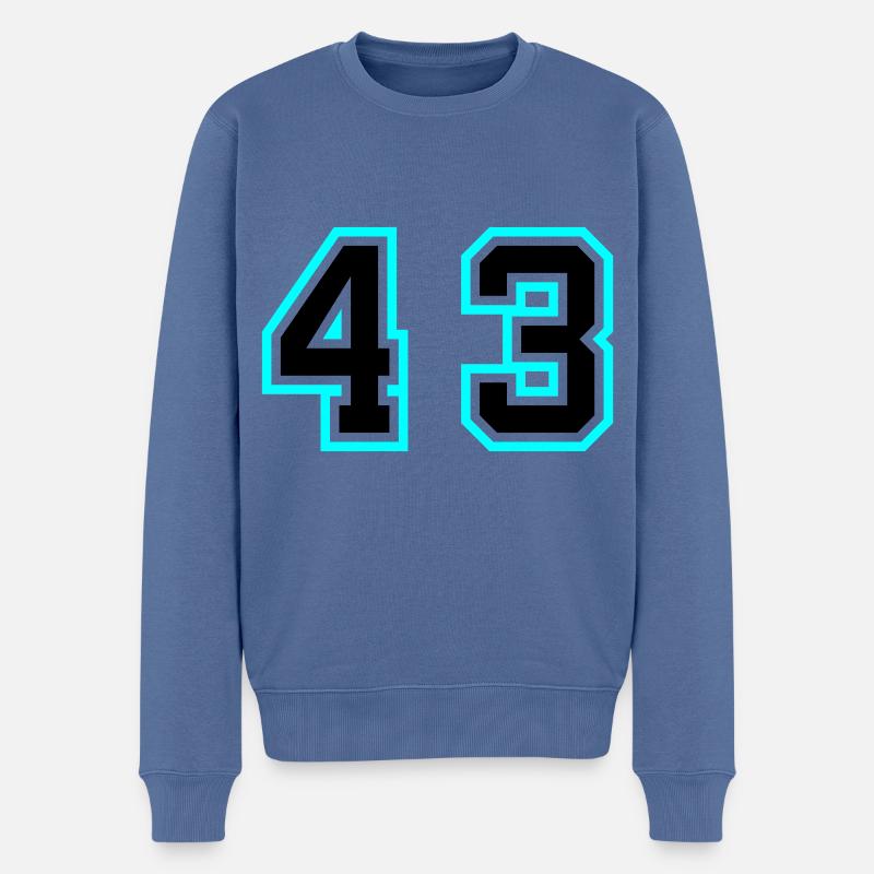 43 Symbole numérique - Pull Premium bio Homme - bleu pigeon