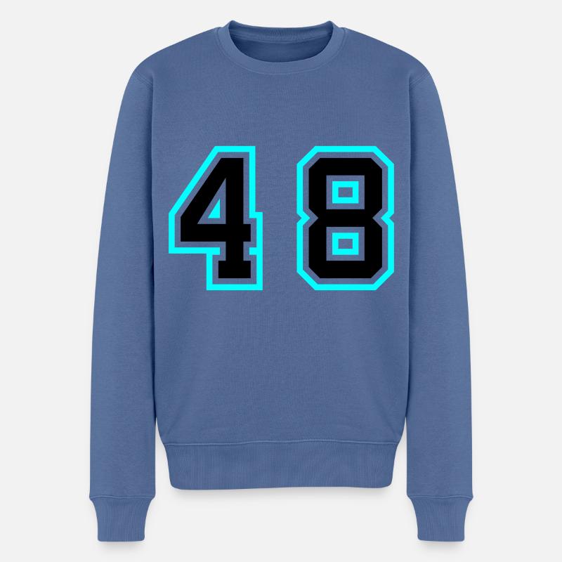 48 Symbole numérique - Pull Premium bio Homme - bleu pigeon