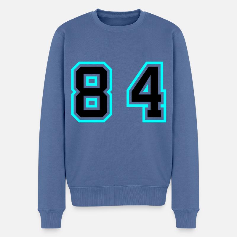 84 Zahl Symbol - Männer Premium Bio Pullover - Taubenblau
