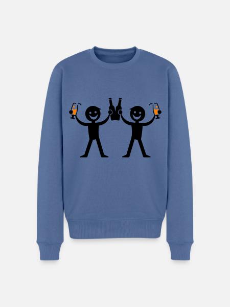 Drinking Bottle of Beer - Men's Premium Organic Jumper - stone blue