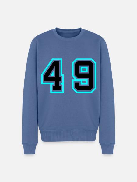 49 Symbole numérique - Pull Premium bio Homme - bleu pigeon