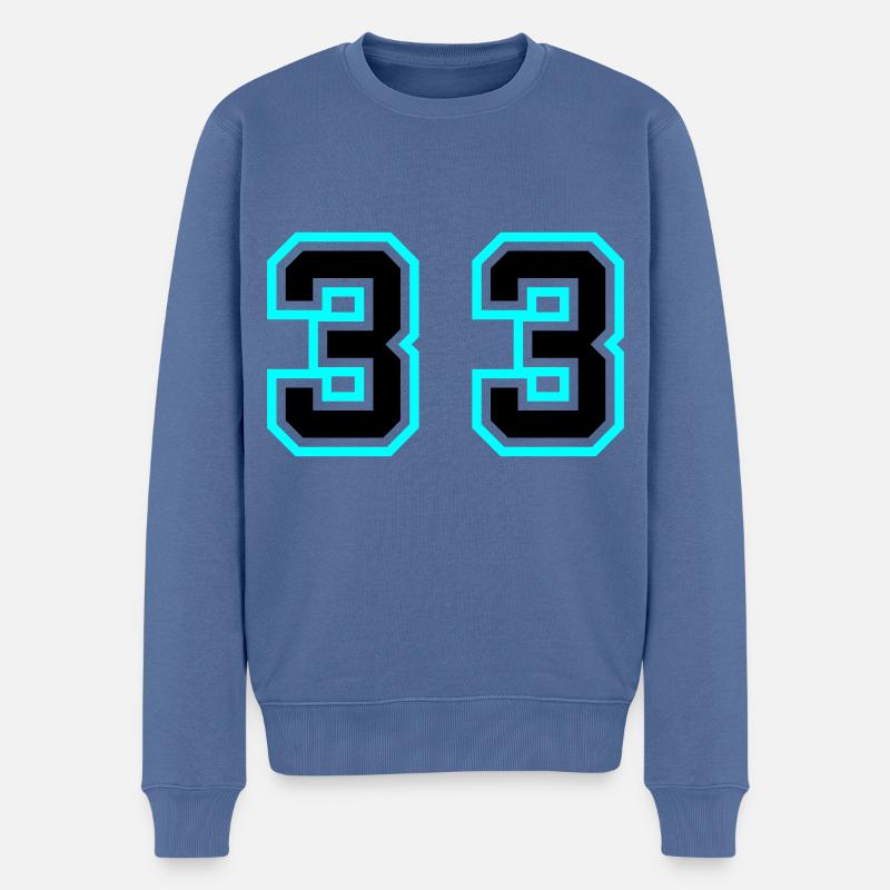 33 Zahl symbol - Männer Premium Bio Pullover - Taubenblau