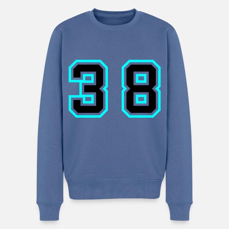 Symbole de 38 chiffres - Pull Premium bio Homme - bleu pigeon