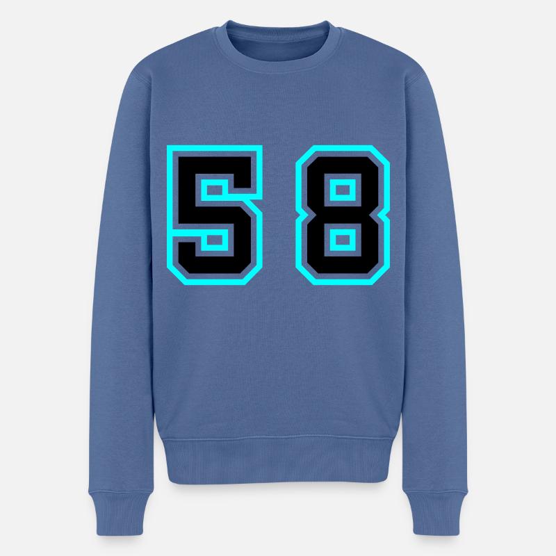 58 Symbole numérique - Pull Premium bio Homme - bleu pigeon