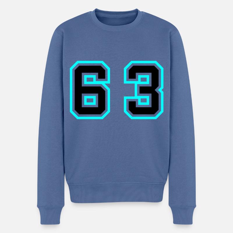 63 Zahl Symbol - Männer Premium Bio Pullover - Taubenblau