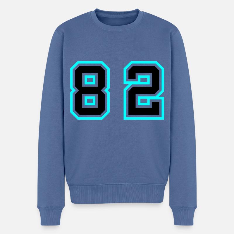 82 Symbole numérique - Pull Premium bio Homme - bleu pigeon