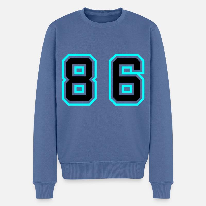 86 Zahl Symbol - Männer Premium Bio Pullover - Taubenblau