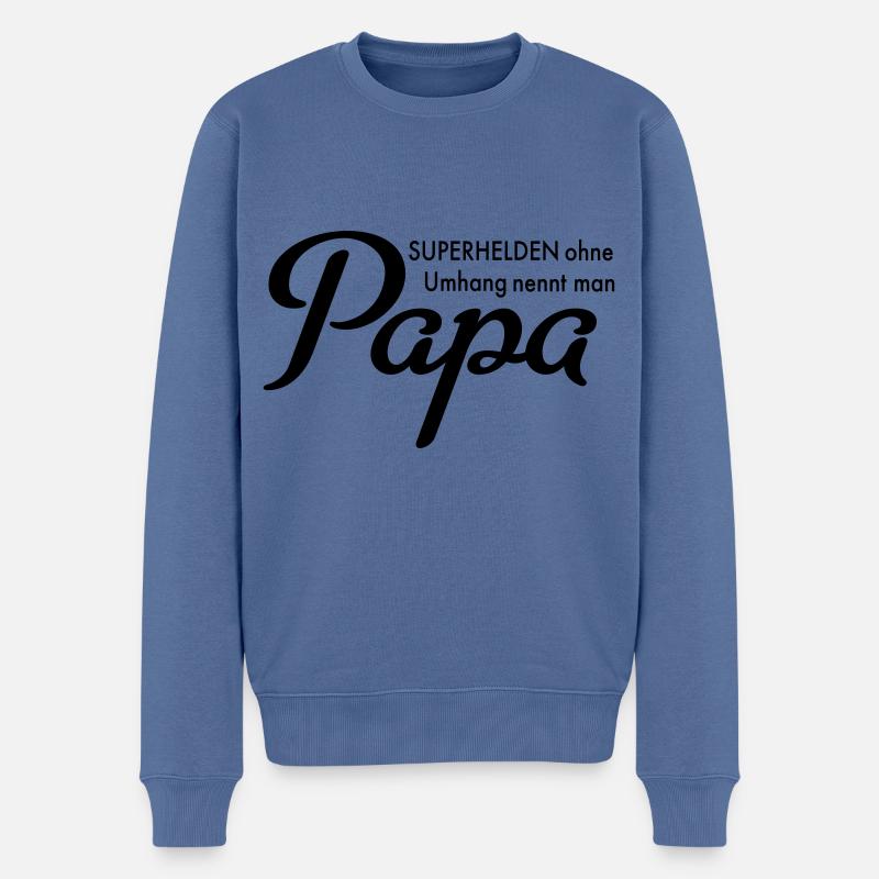 Papa - Männer Premium Bio Pullover - Taubenblau