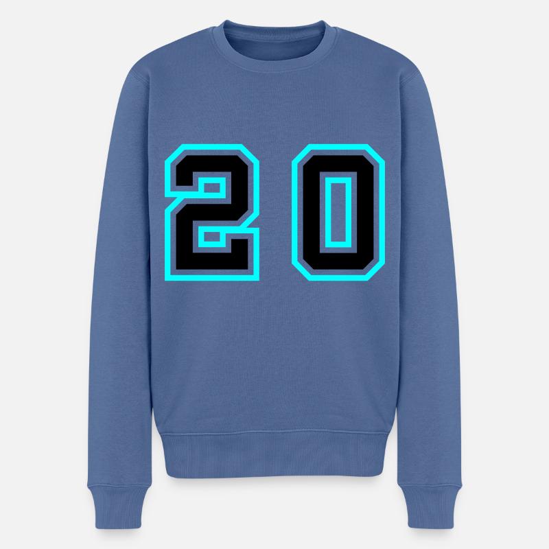 Symbole de 20 chiffres - Pull Premium bio Homme - bleu pigeon