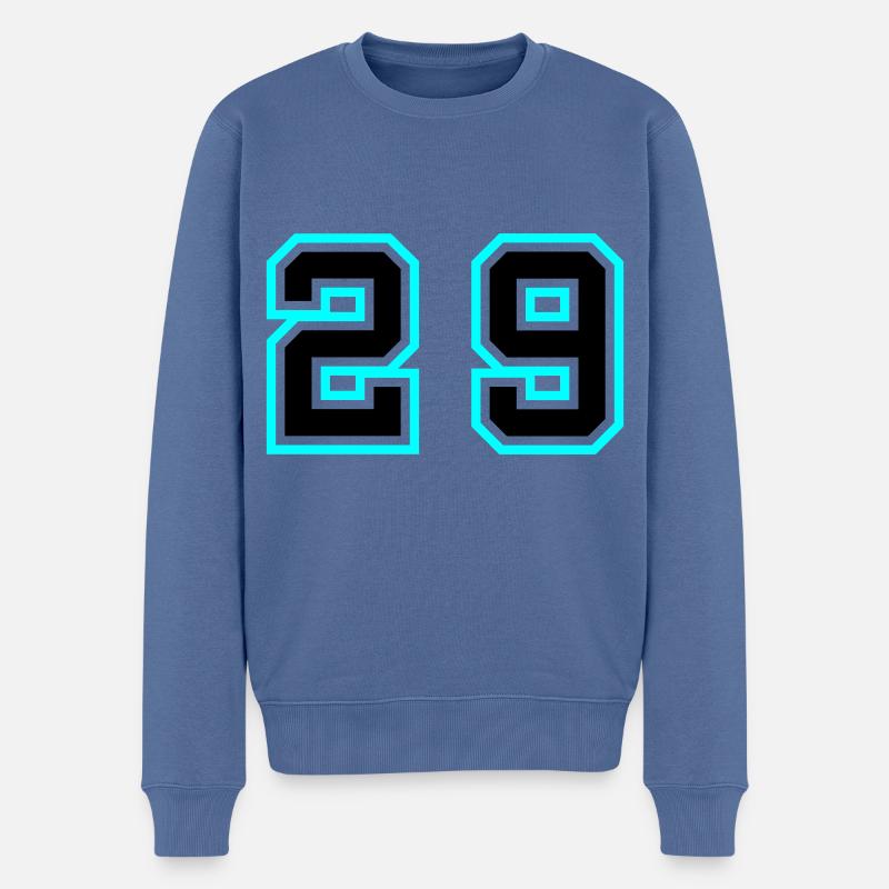 29 Zahl symbol - Männer Premium Bio Pullover - Taubenblau