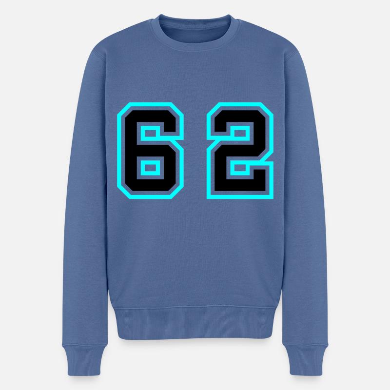 62 Symbole numérique - Pull Premium bio Homme - bleu pigeon