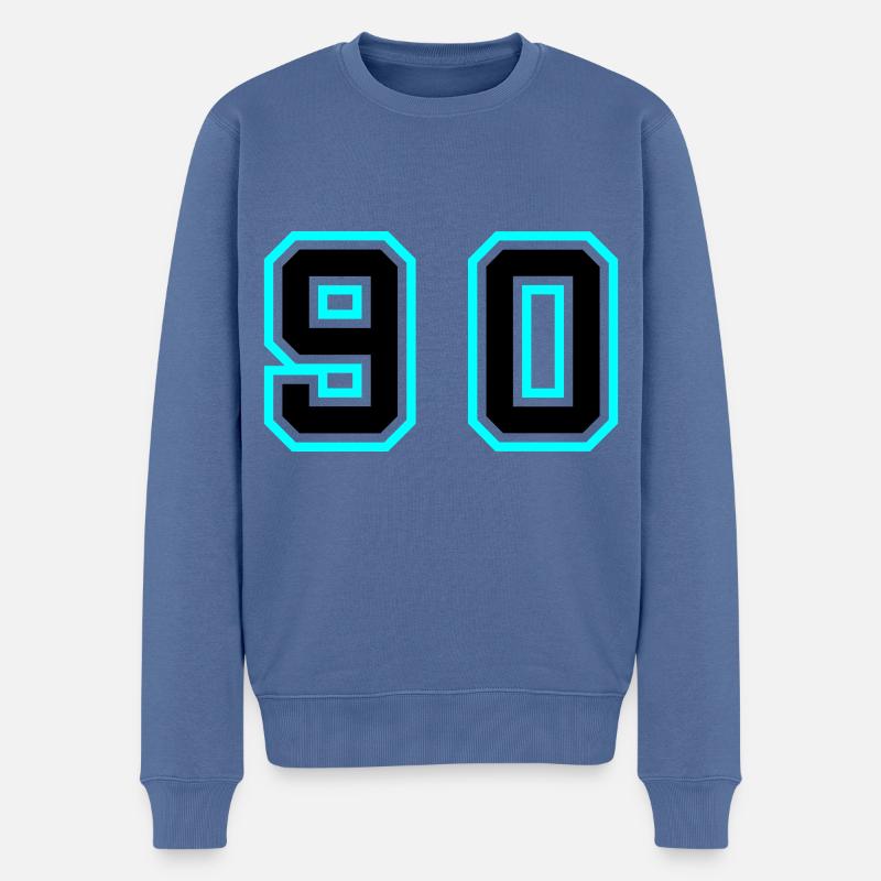 90 Zahl Symbol - Männer Premium Bio Pullover - Taubenblau
