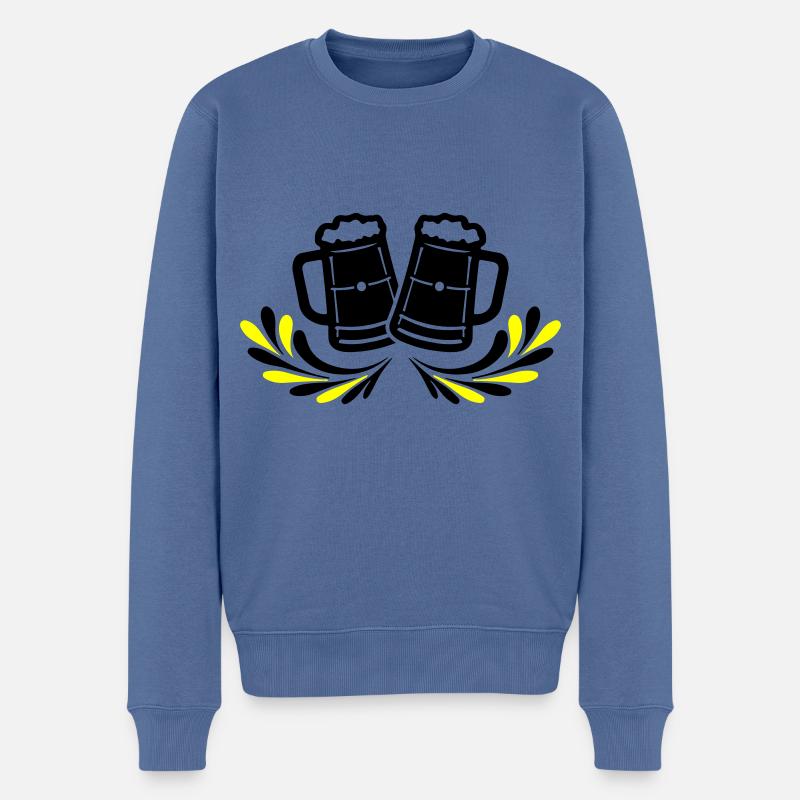 Bierkrug Bier Symbol - Männer Premium Bio Pullover - Taubenblau