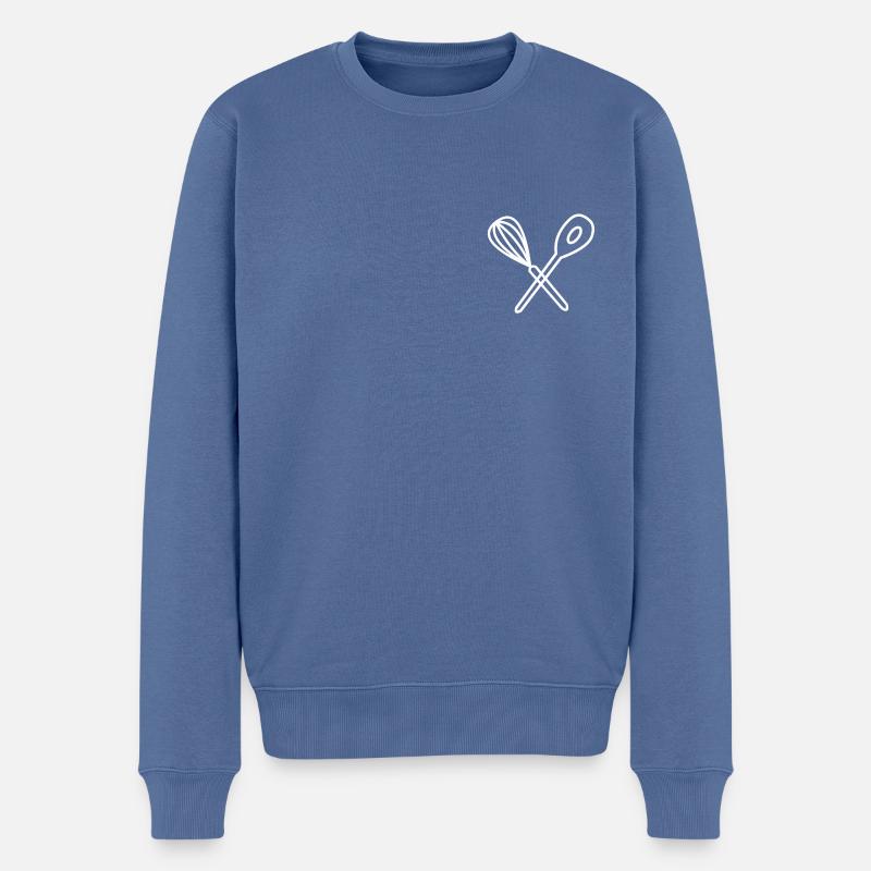 backen kochen Küche - Männer Premium Bio Pullover - Taubenblau