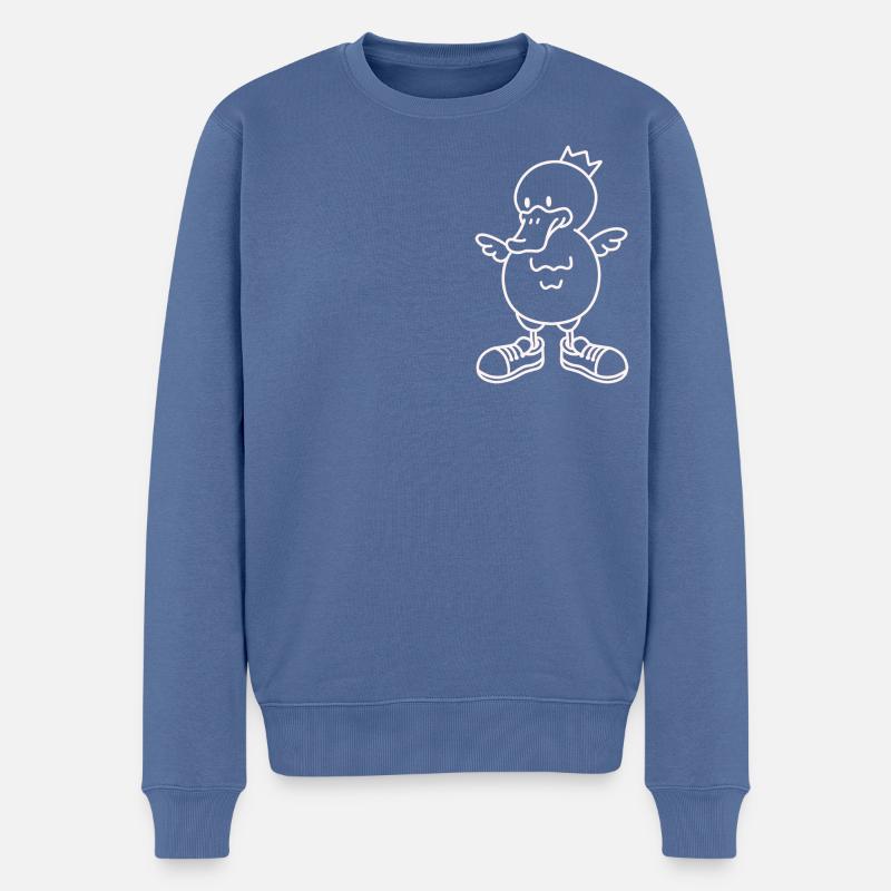 Anti-Zoo One White - Männer Premium Bio Pullover - Taubenblau