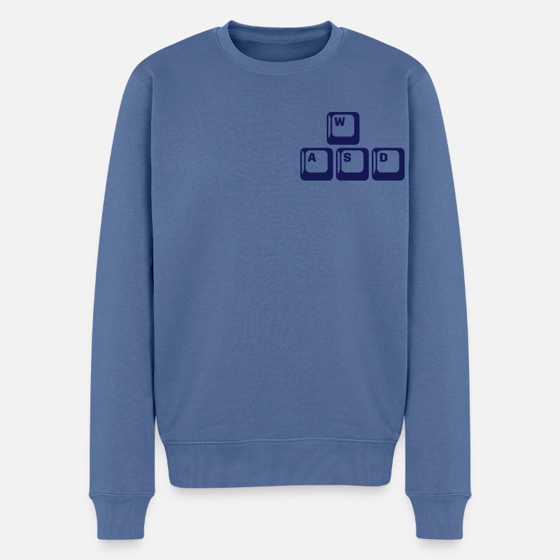 WASD - Männer Premium Bio Pullover - Taubenblau
