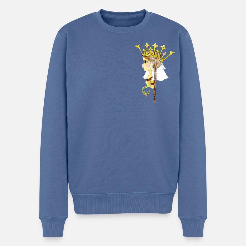 Prinzessin Hedwig - Männer Premium Bio Pullover - Taubenblau